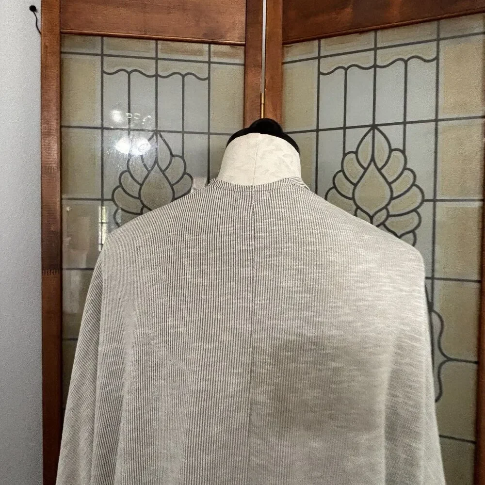 Anthropologie Donni Sandwash Grey Ribbed Cardigan NWT Size OSFA Plus